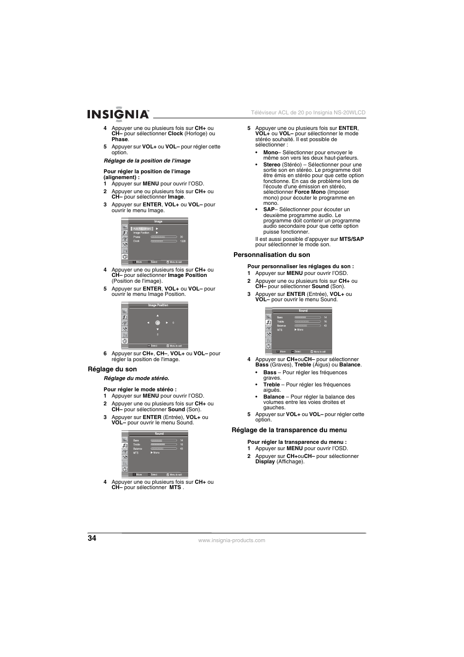 Insignia NS-20WLCD User Manual | Page 34 / 68