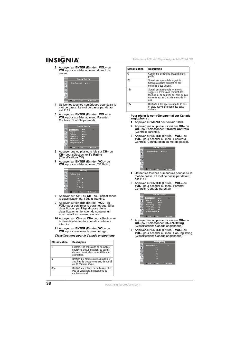 Insignia NS-20WLCD User Manual | Page 38 / 68