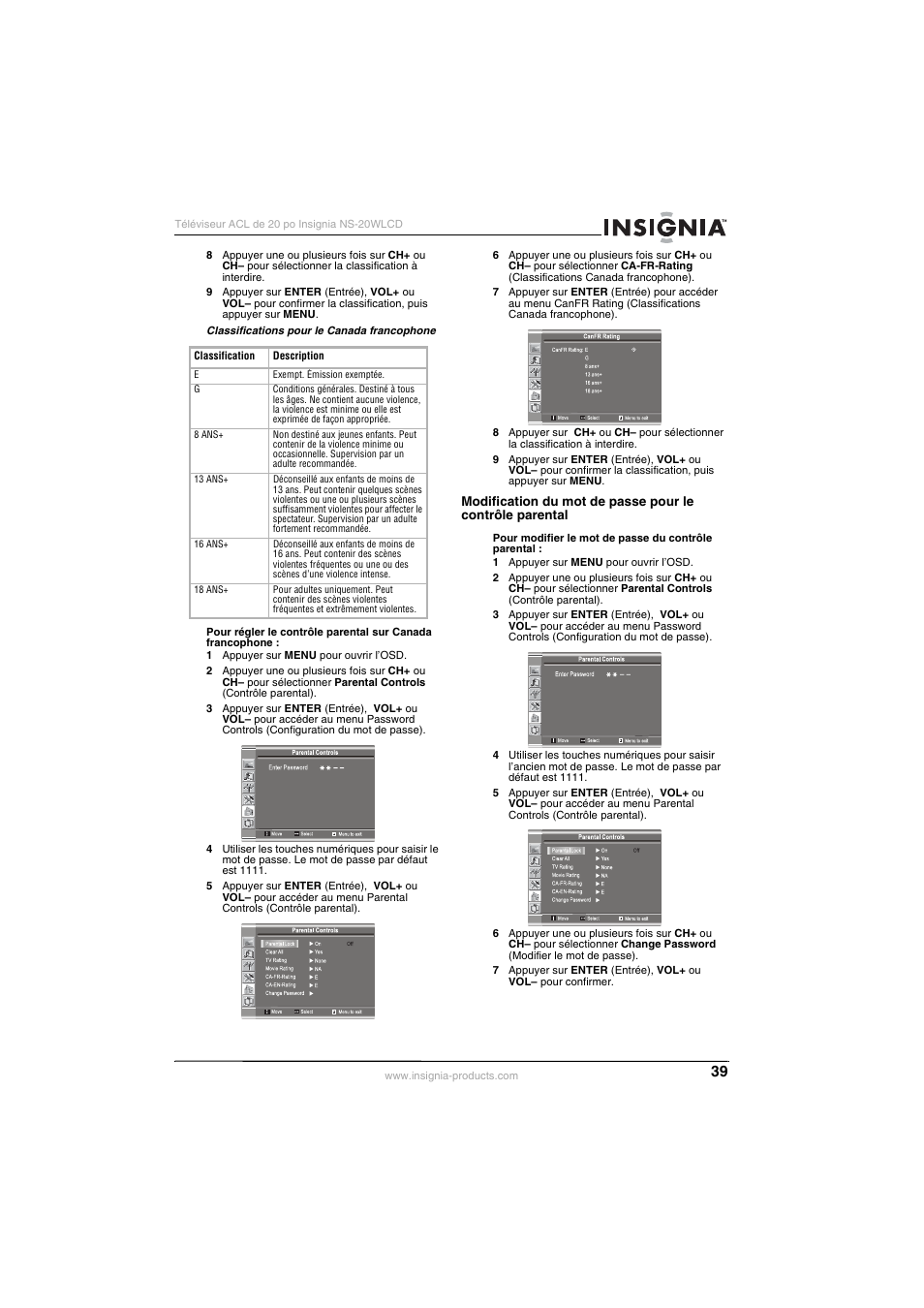 Insignia NS-20WLCD User Manual | Page 39 / 68