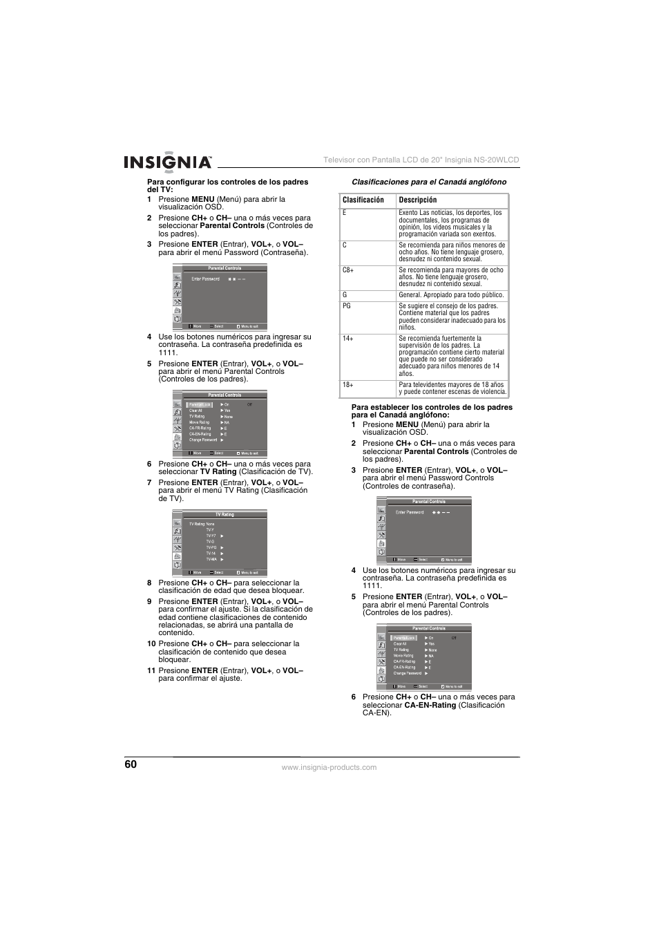 Insignia NS-20WLCD User Manual | Page 60 / 68