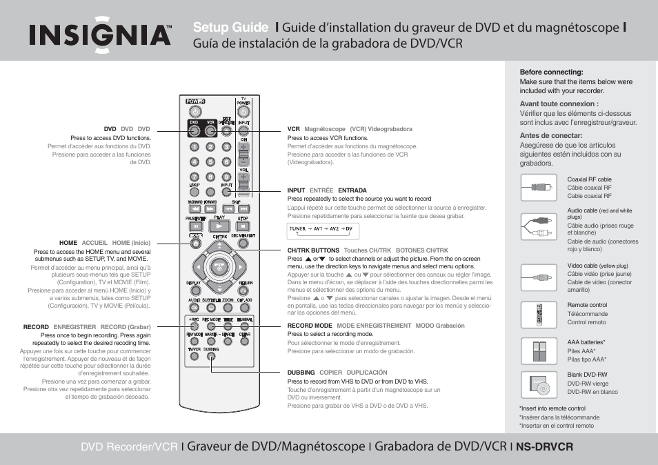 Insignia NS-DRVCR User Manual | 2 pages