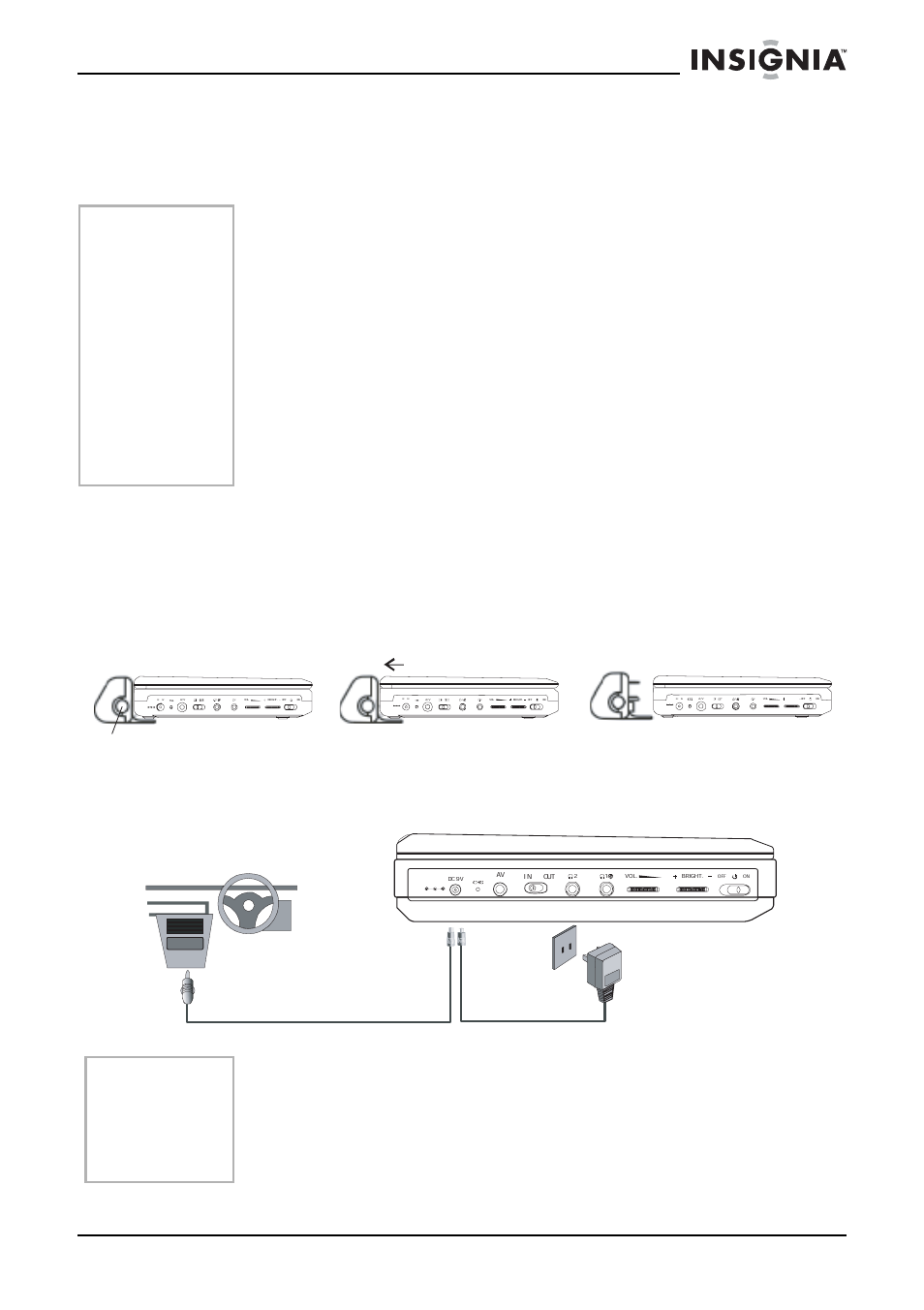 Connexions, Remarques, Remarque | Touche | Insignia NS-7PDVD User Manual | Page 44 / 102