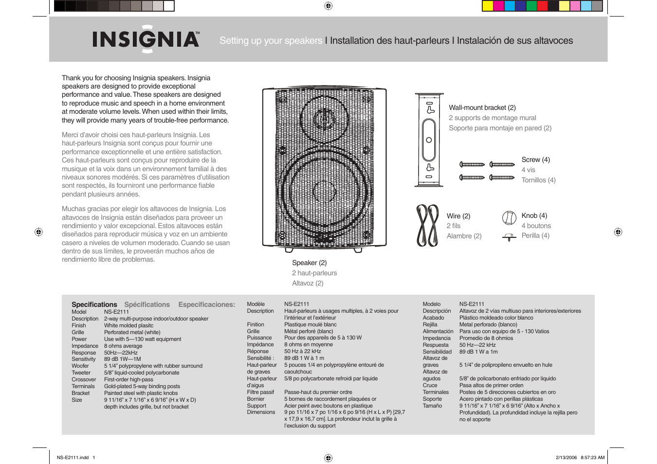 Insignia NS-E2111 User Manual | 8 pages