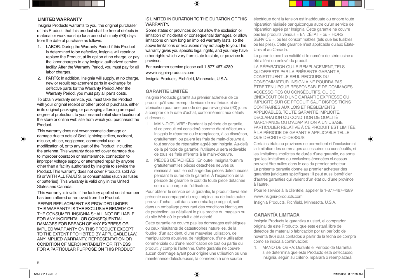 Insignia NS-E2111 User Manual | Page 6 / 8