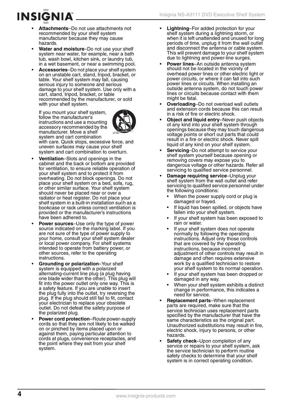 Insignia NS-A3111 User Manual | Page 4 / 64