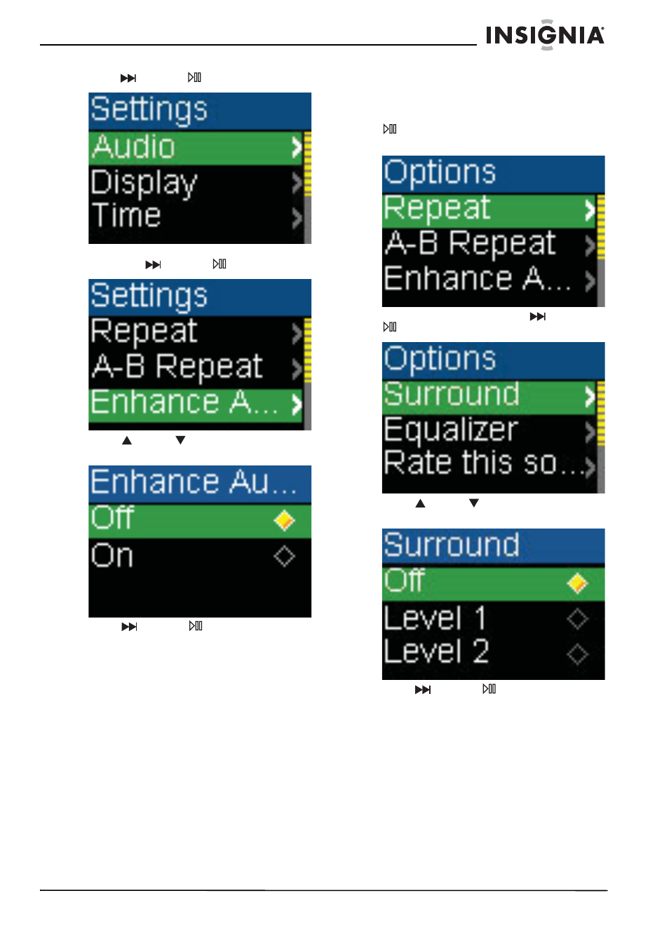 Using the surround | Insignia Kix NS-1A10F User Manual | Page 11 / 64