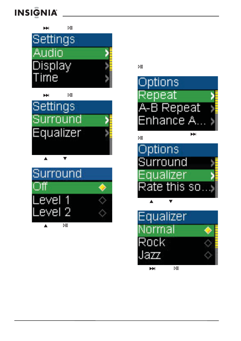 Using the equalizer | Insignia Kix NS-1A10F User Manual | Page 12 / 64