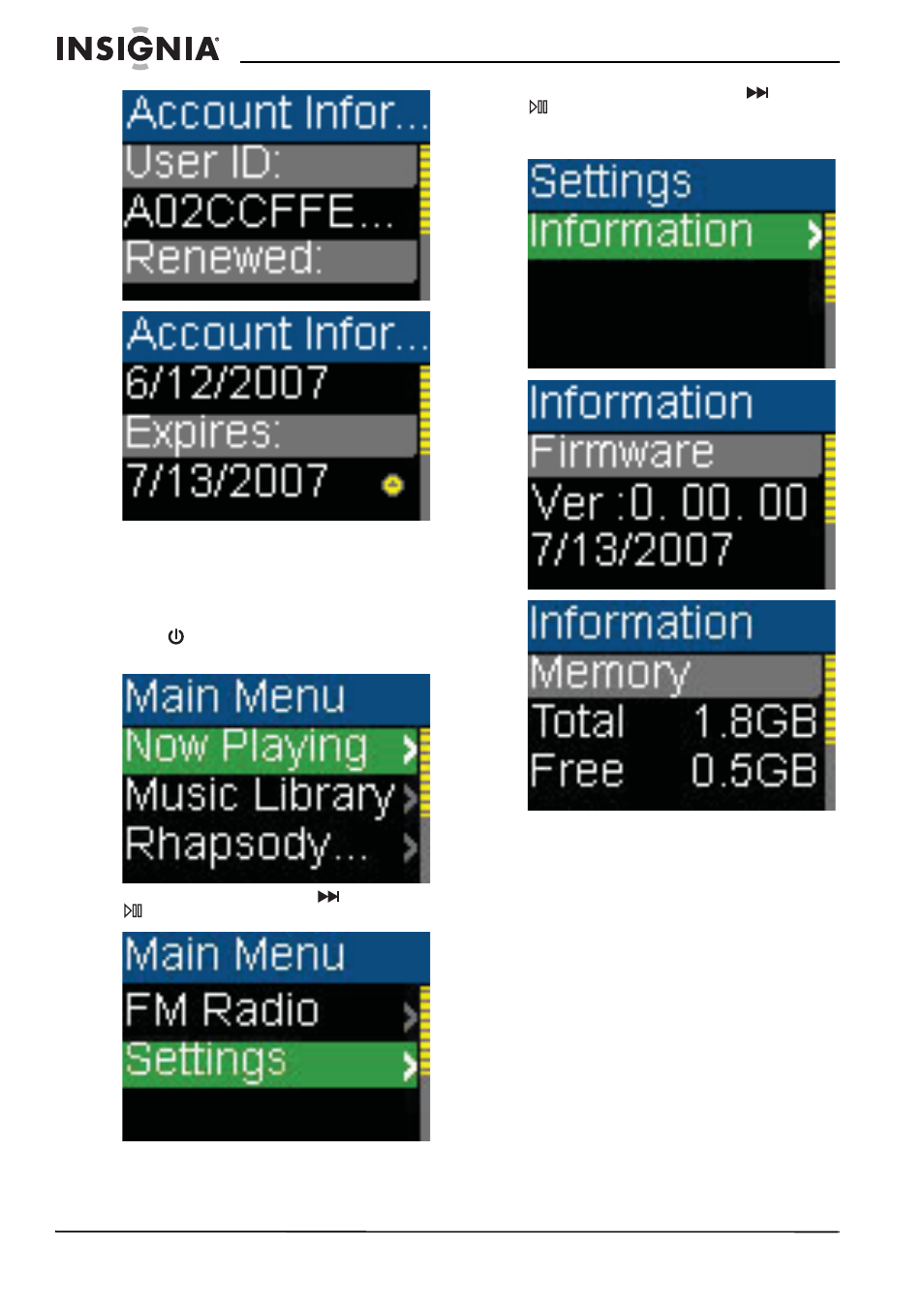 Viewing system information, Maintaining your digital music player, Care and cleaning | Insignia Kix NS-1A10F User Manual | Page 28 / 64