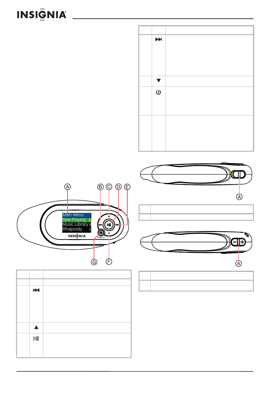 Package contents, System requirements, Controls and connections | Front, Left side, Right side | Insignia Kix NS-1A10F User Manual | Page 4 / 64