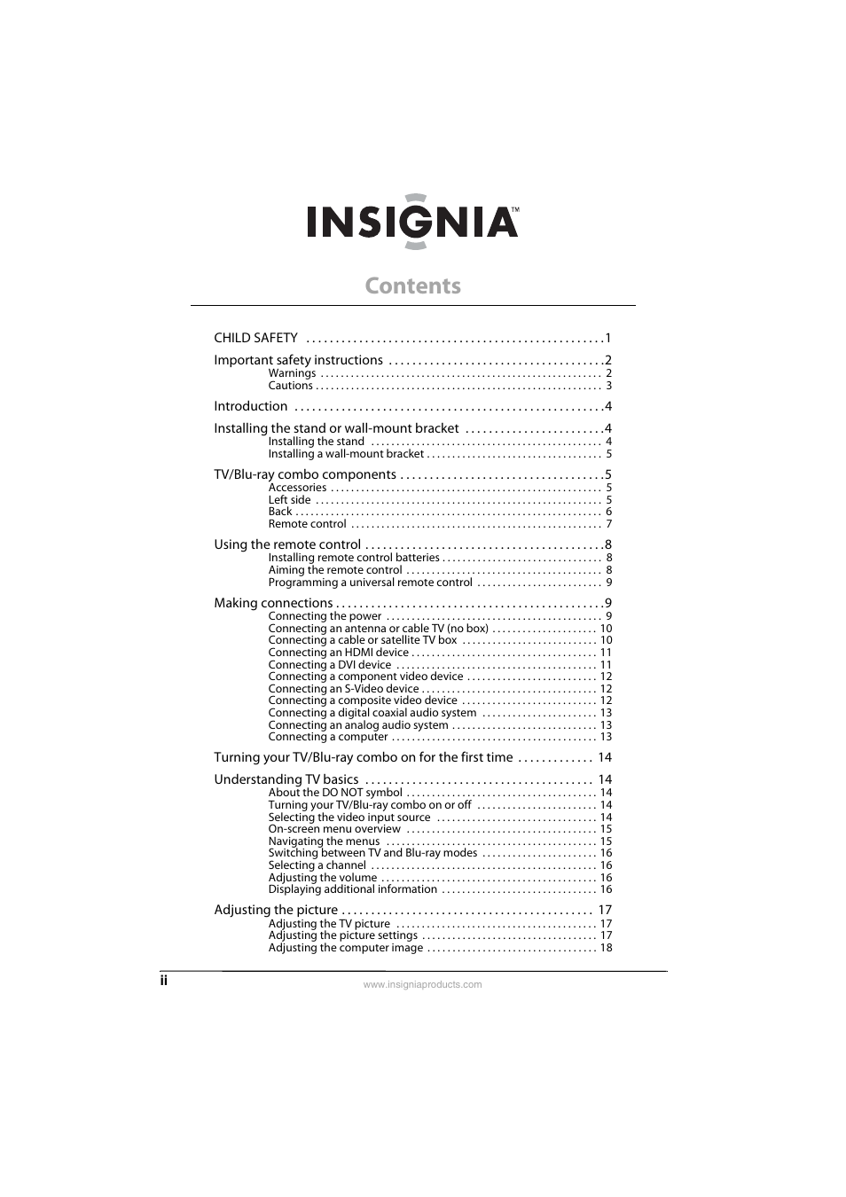 Insignia NS-LBD32X-10A User Manual | Page 2 / 64