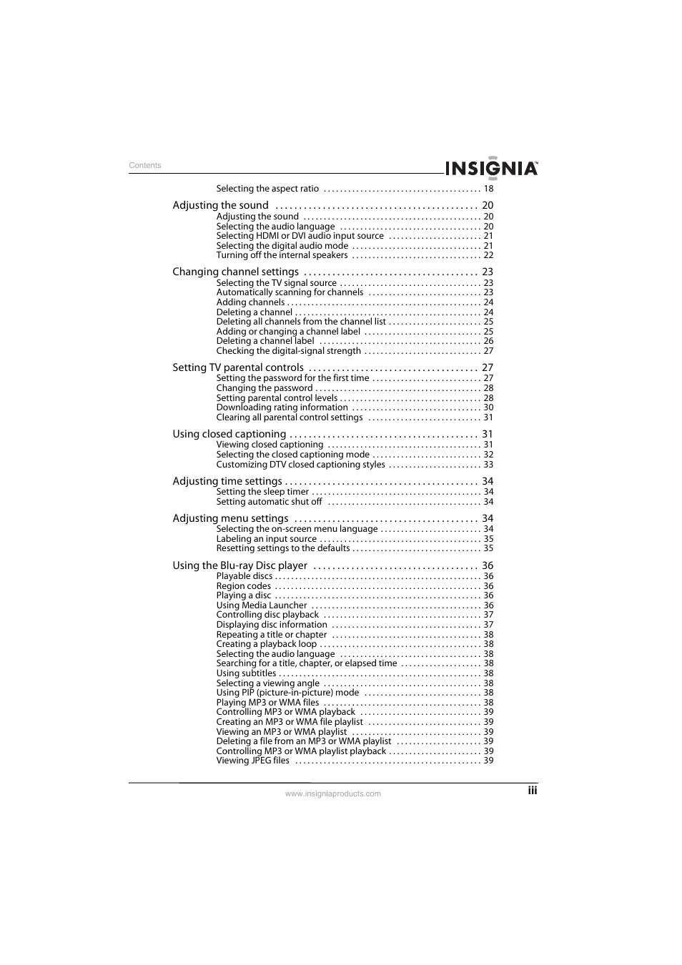 Insignia NS-LBD32X-10A User Manual | Page 3 / 64