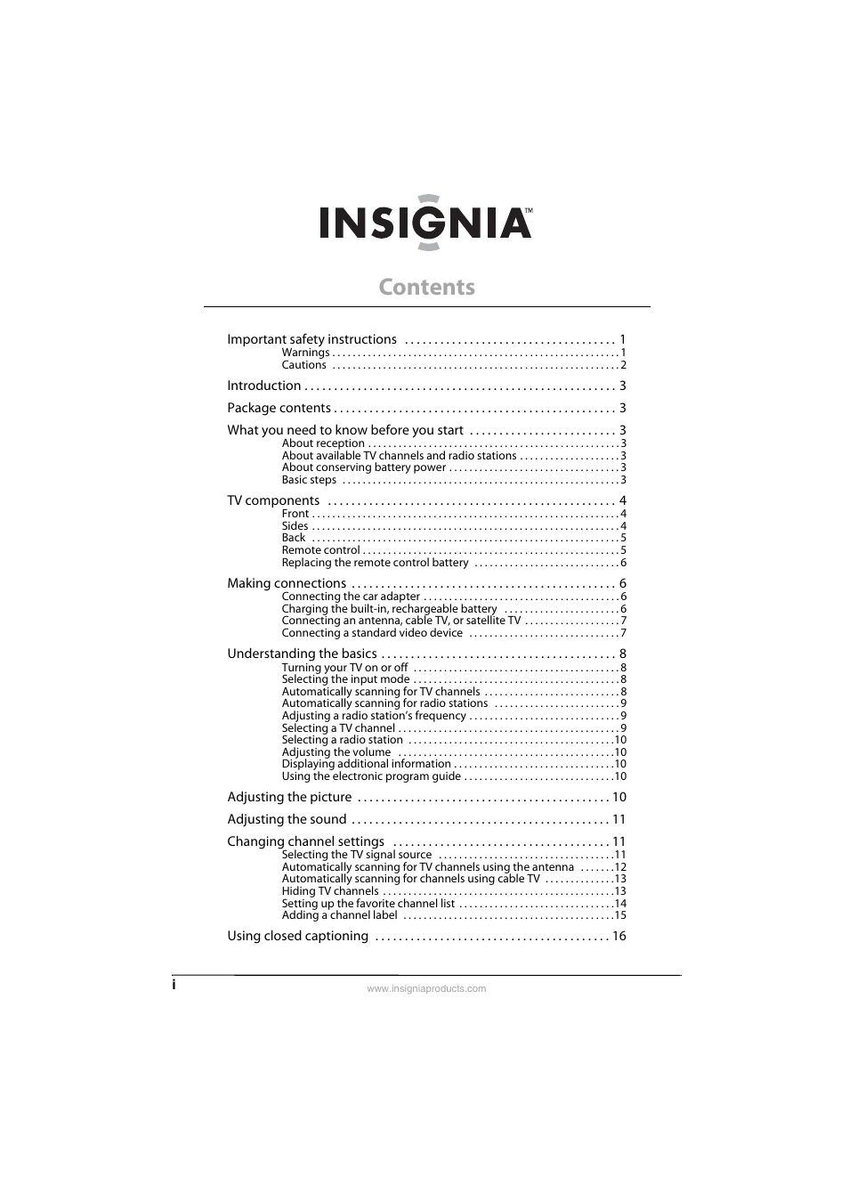 Insignia NS-L7HTV-10A User Manual | Page 3 / 28