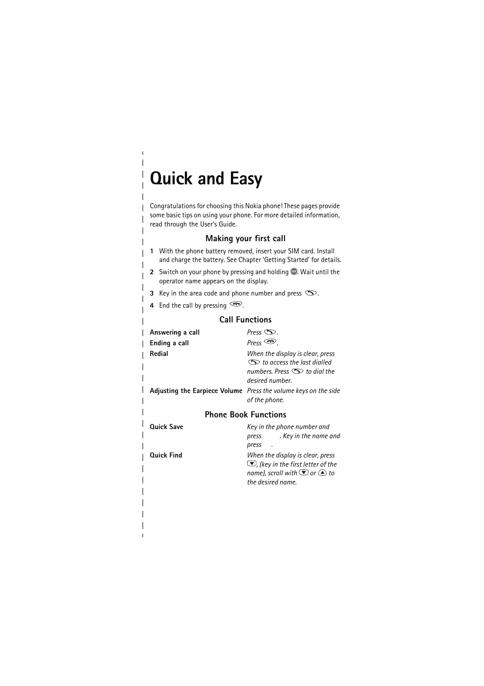 Quick and easy | Nokia 6150 User Manual | Page 3 / 84