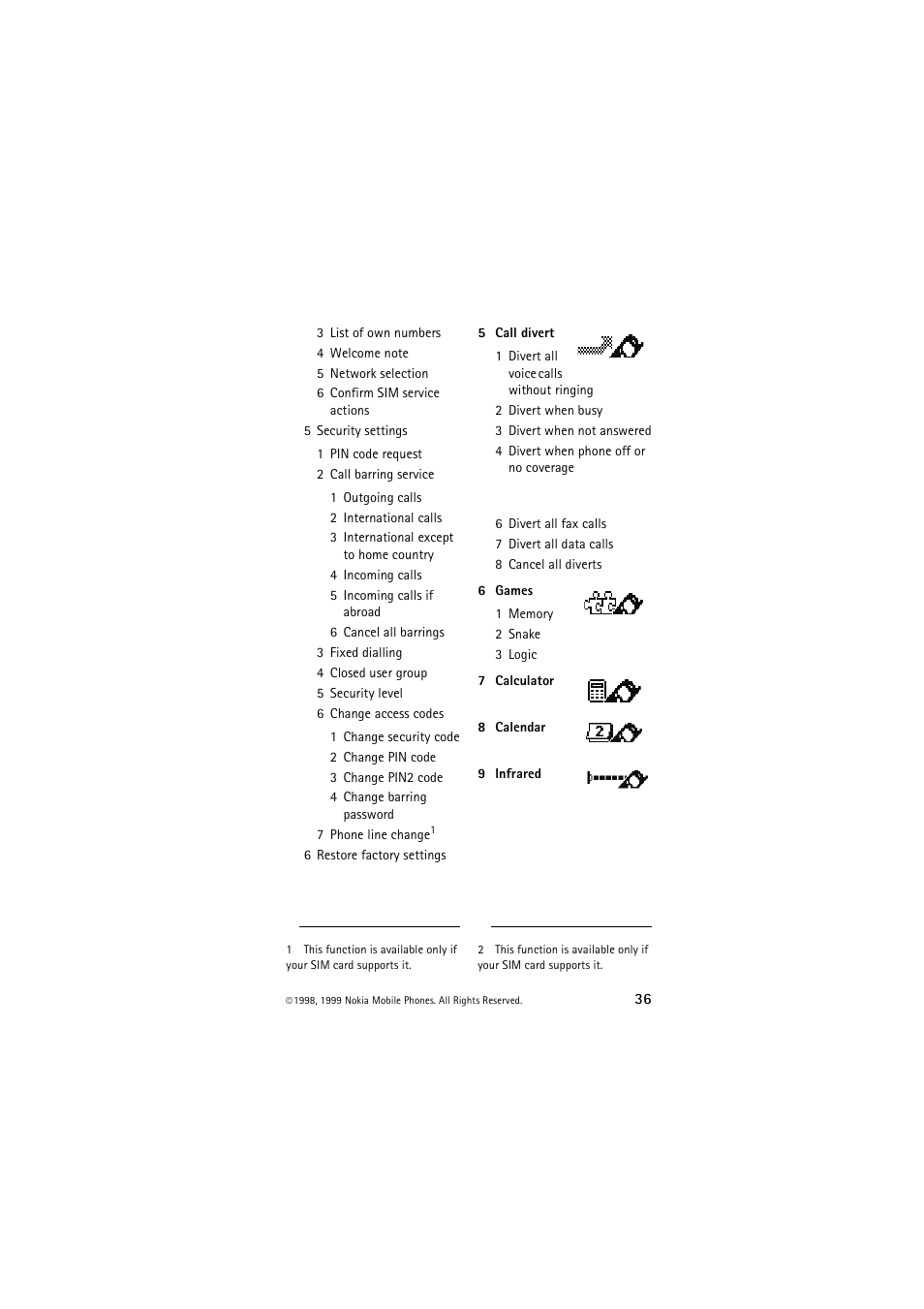 Nokia 6150 User Manual | Page 36 / 84