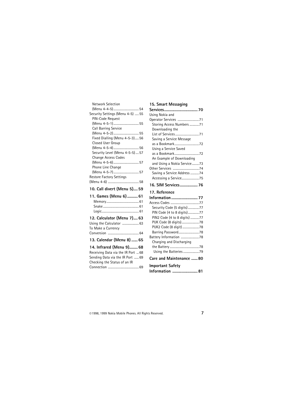 Nokia 6150 User Manual | Page 7 / 84