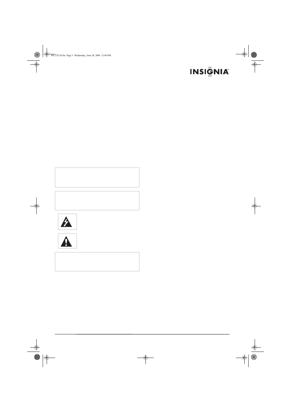 Insignia NS-27LCD User Manual | Page 3 / 70
