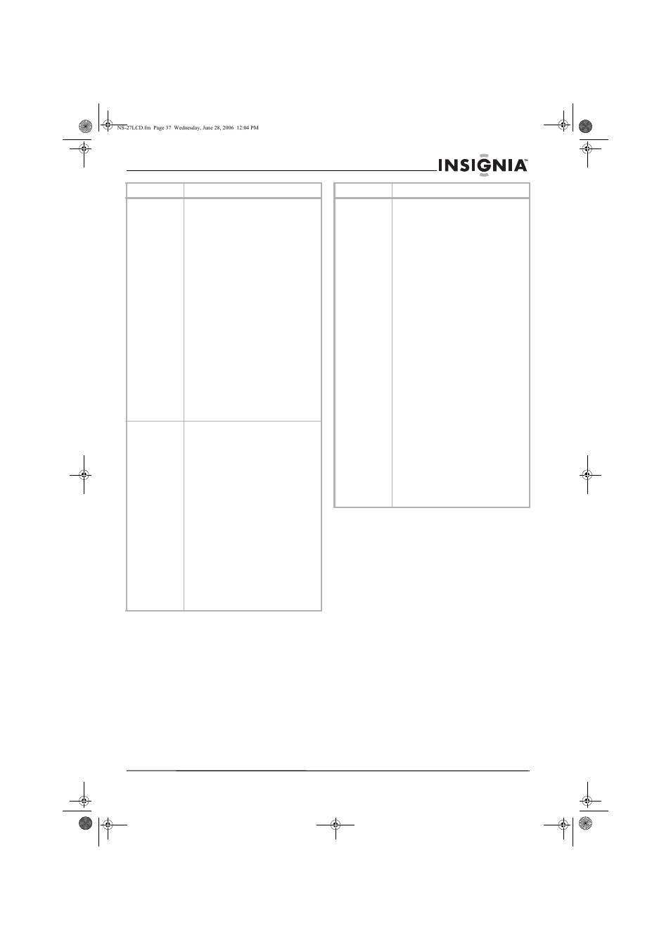 Programmation de la télécommande | Insignia NS-27LCD User Manual | Page 37 / 70