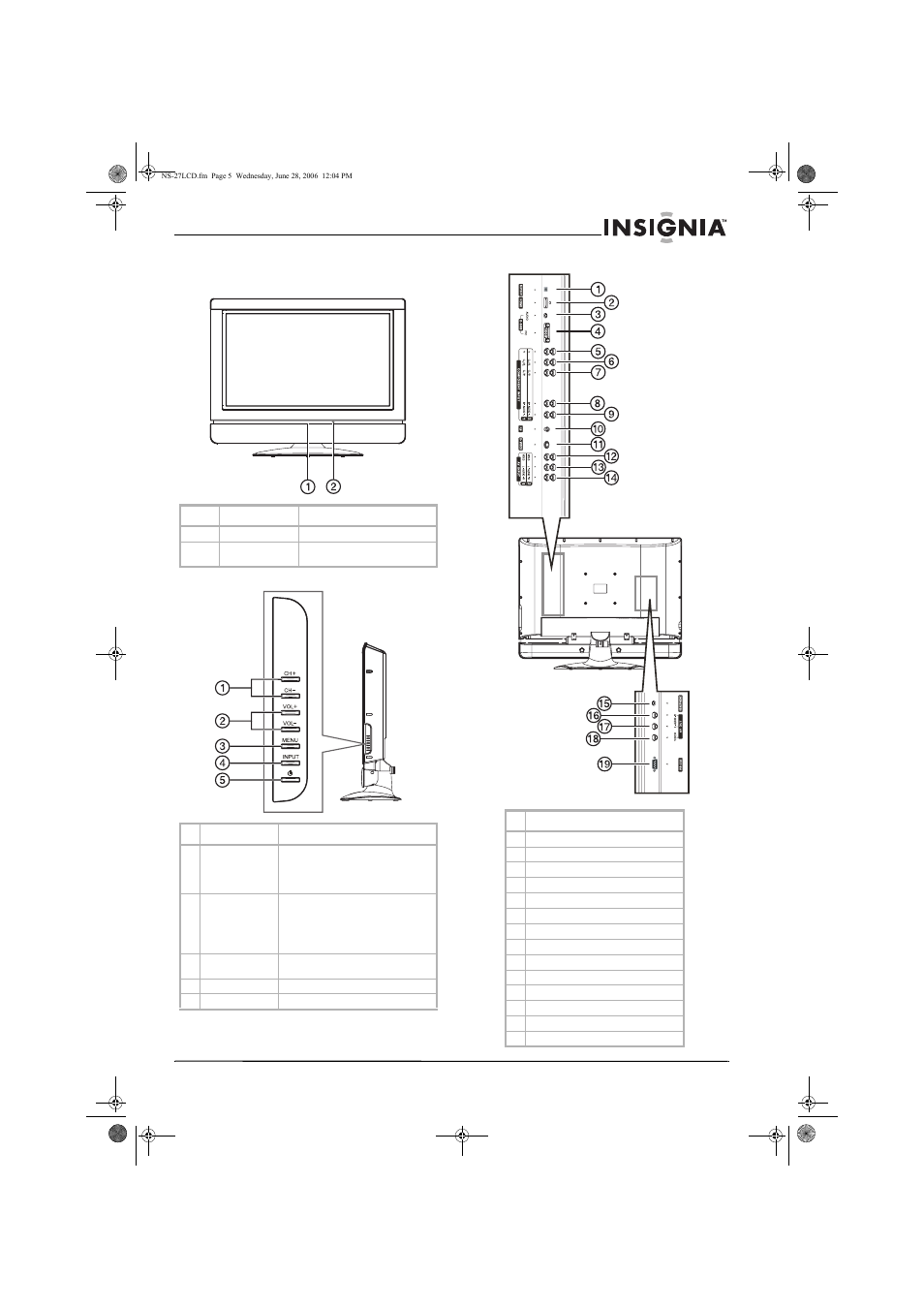 Features | Insignia NS-27LCD User Manual | Page 5 / 70