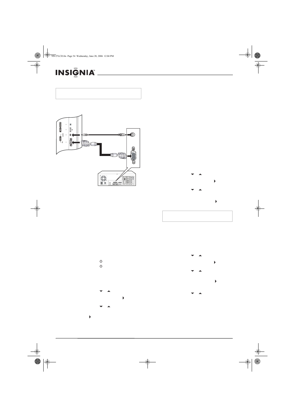 Uso de su tv | Insignia NS-27LCD User Manual | Page 54 / 70
