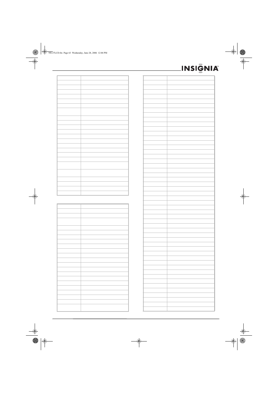 Insignia NS-27LCD User Manual | Page 63 / 70