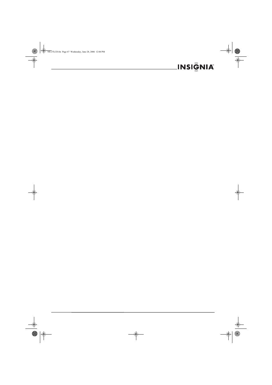 Insignia NS-27LCD User Manual | Page 67 / 70