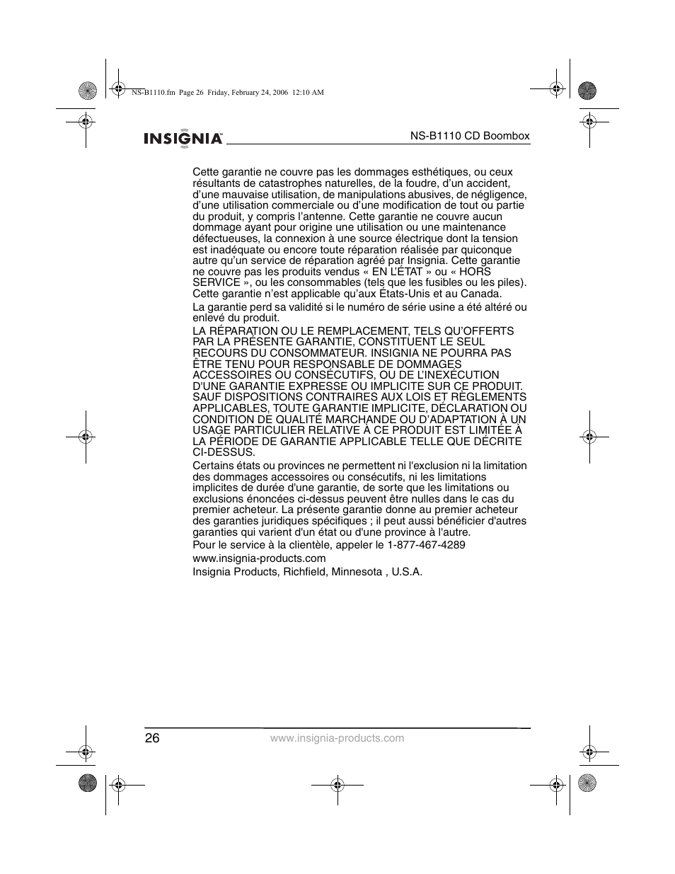 Insignia NS-B1110 User Manual | Page 28 / 44