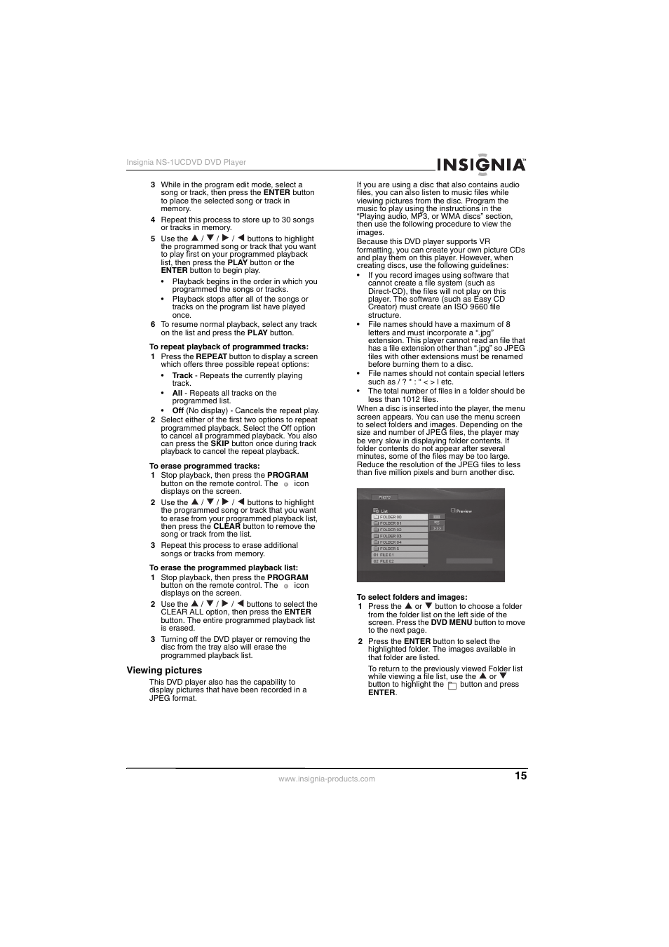 Insignia NS-1UCDVD User Manual | Page 15 / 62