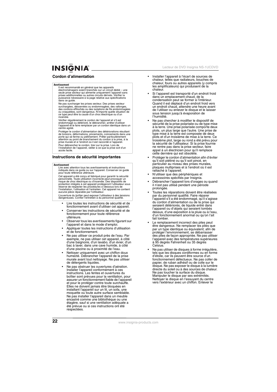 Insignia NS-1UCDVD User Manual | Page 22 / 62