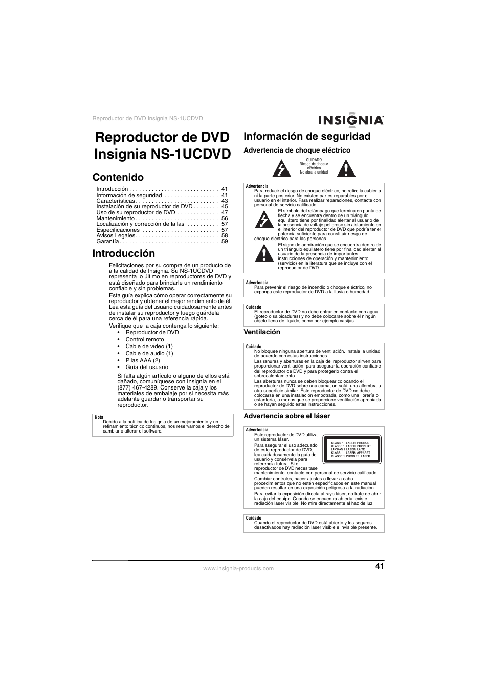 Insignia NS-1UCDVD User Manual | Page 41 / 62