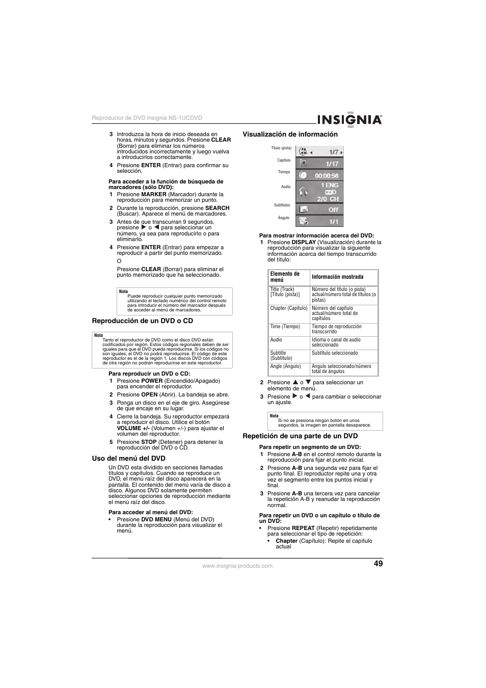 Insignia NS-1UCDVD User Manual | Page 49 / 62