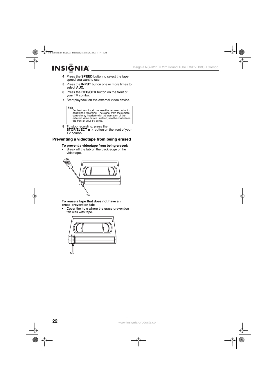 Insignia NS-R27TR User Manual | Page 22 / 112