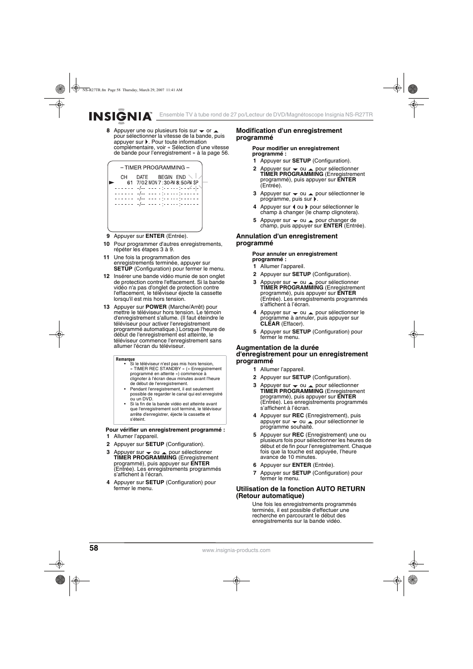 Insignia NS-R27TR User Manual | Page 58 / 112
