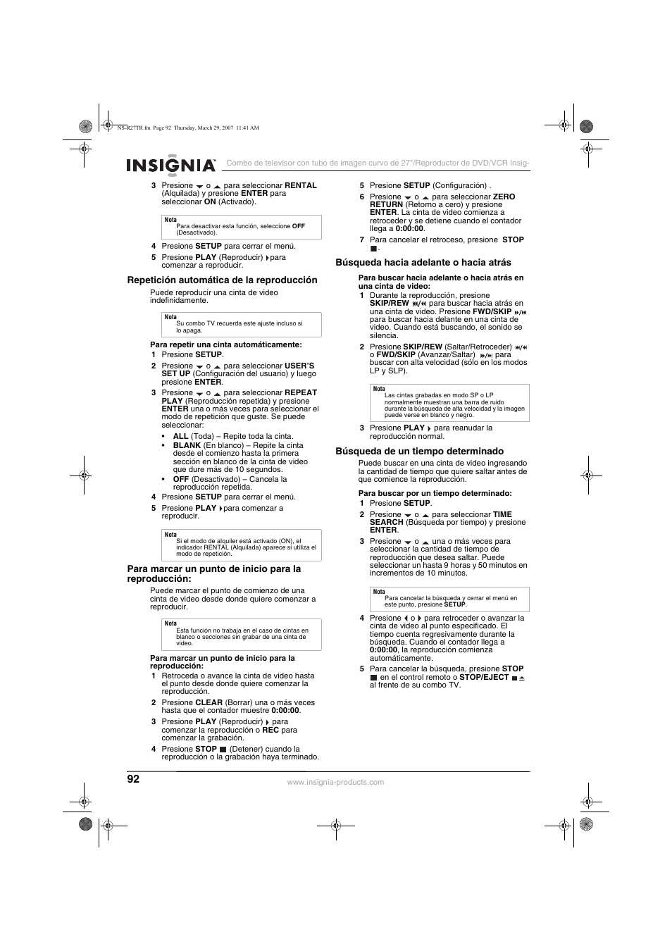 Insignia NS-R27TR User Manual | Page 92 / 112