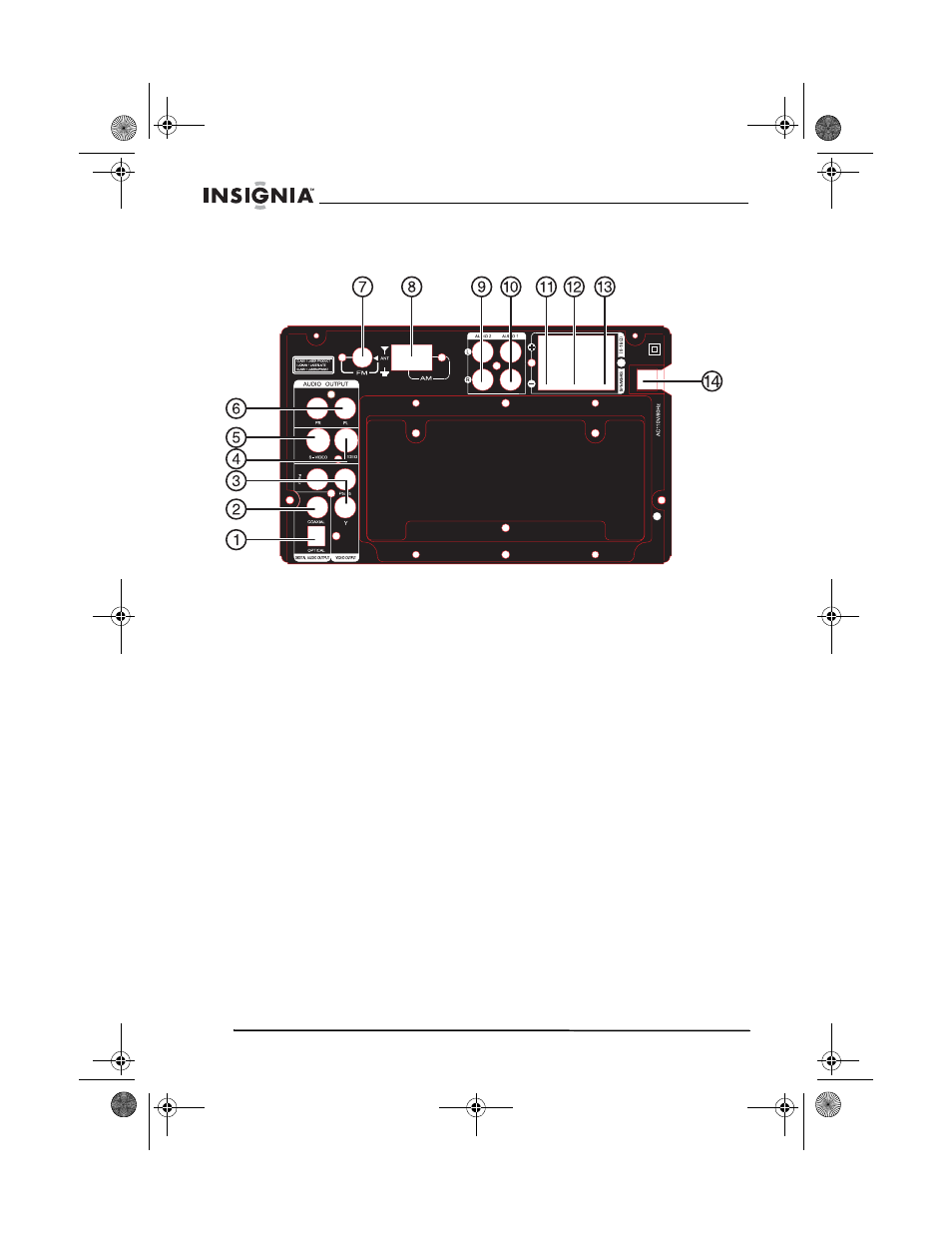 Panneau arrière | Insignia NS-A2111 User Manual | Page 40 / 102