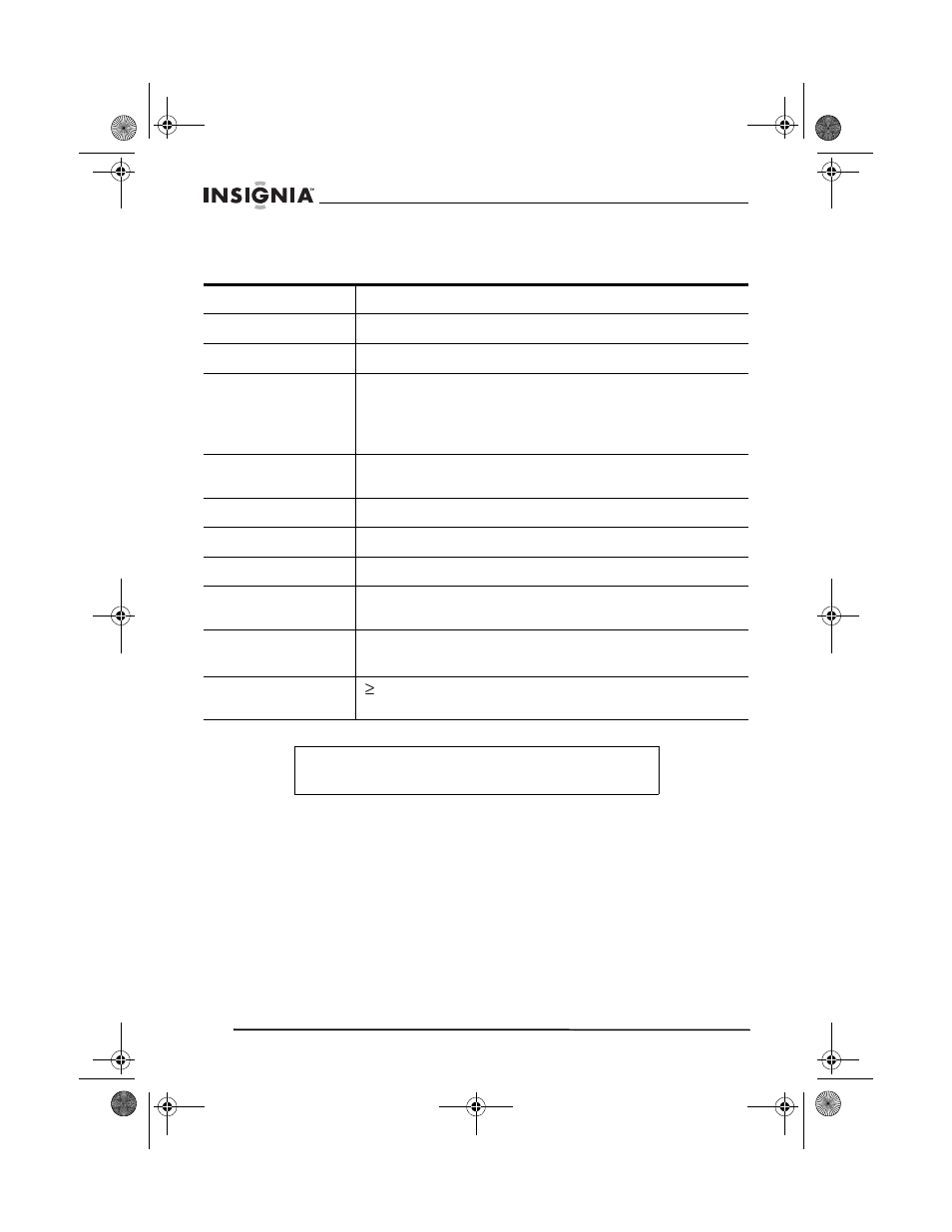Spécifications | Insignia NS-A2111 User Manual | Page 62 / 102