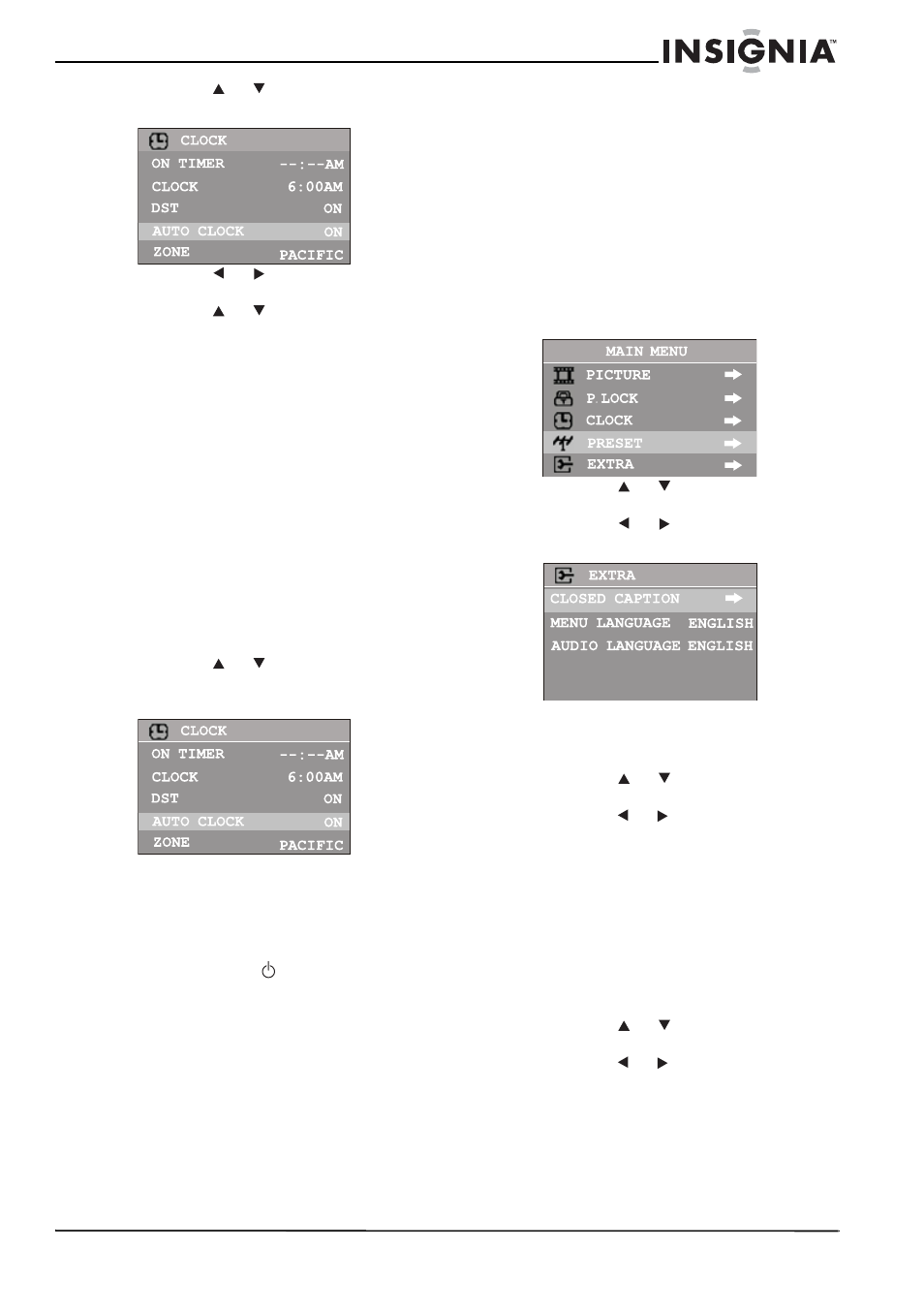 Mise sous tension automatique du téléviseur, Mise hors tension automatique du téléviseur, Modifications des paramètres du système | Sélection de la langue du menu osd, Sélection d’une langue audio, Réglage des sous-titres codés | Insignia NS-F20TV User Manual | Page 33 / 68