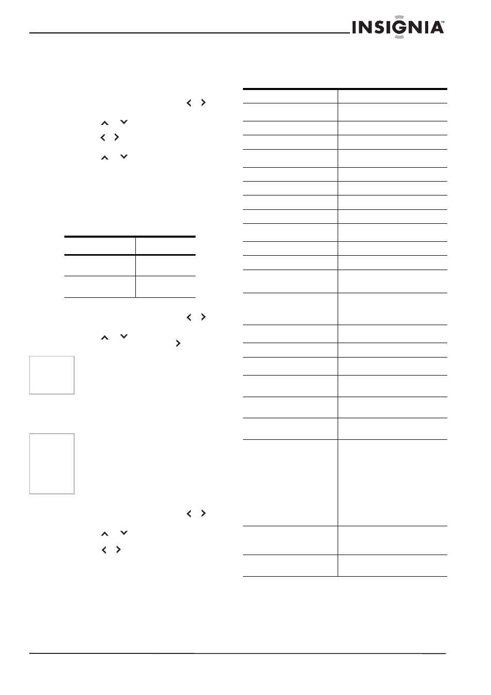 Selección del idioma del audio, Para seleccionar el idioma de audio, Restablecimiento de los ajustes de audio | Para restablecer los ajustes de audio, Verificación de la intensidad de la señal digital, Para verificar la intensidad de la señal digital, Especificaciones | Insignia NS-RTV32 User Manual | Page 64 / 70