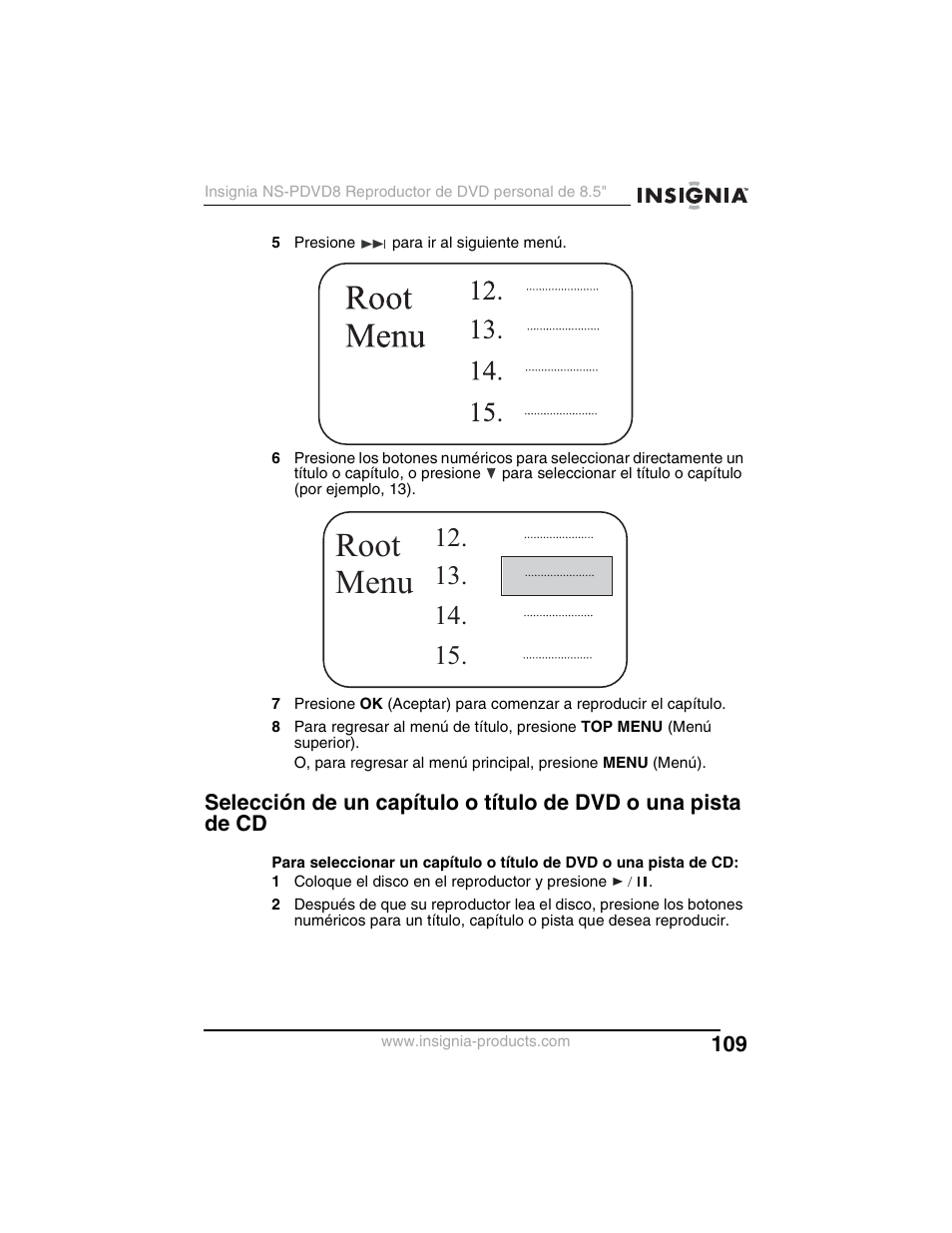 Root menu | Insignia NS-PDVD8 User Manual | Page 111 / 134