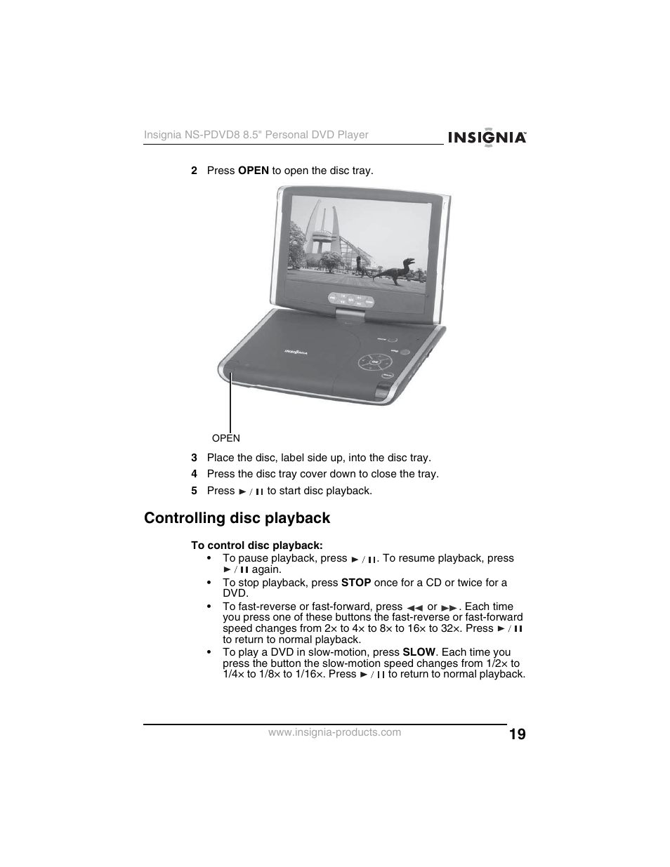Controlling disc playback | Insignia NS-PDVD8 User Manual | Page 21 / 134