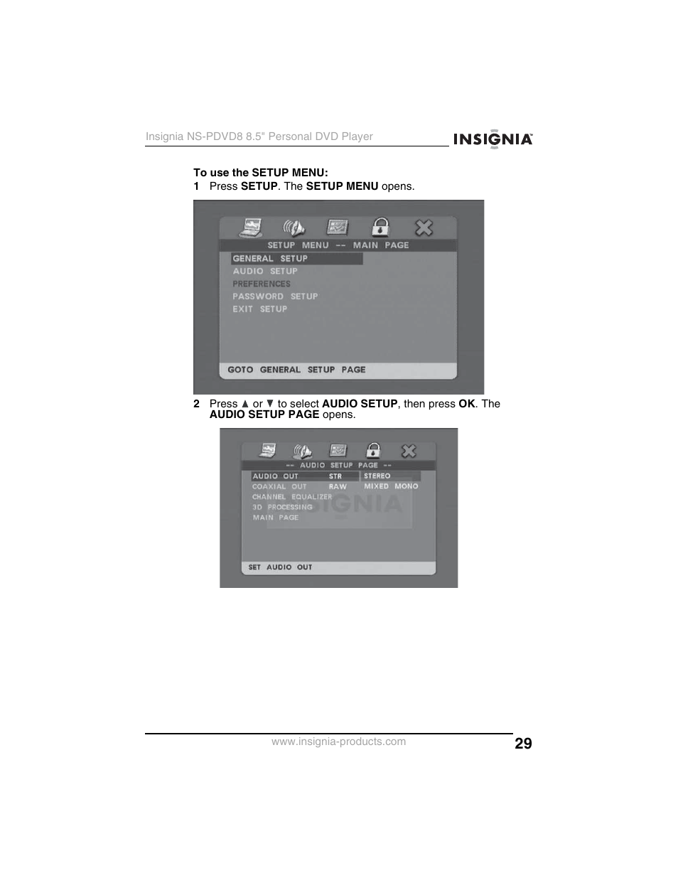 Insignia NS-PDVD8 User Manual | Page 31 / 134