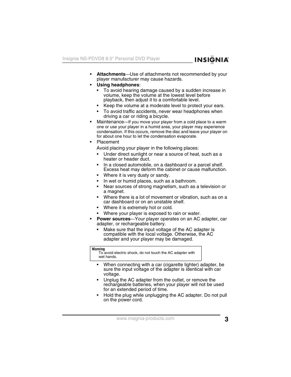 Insignia NS-PDVD8 User Manual | Page 5 / 134