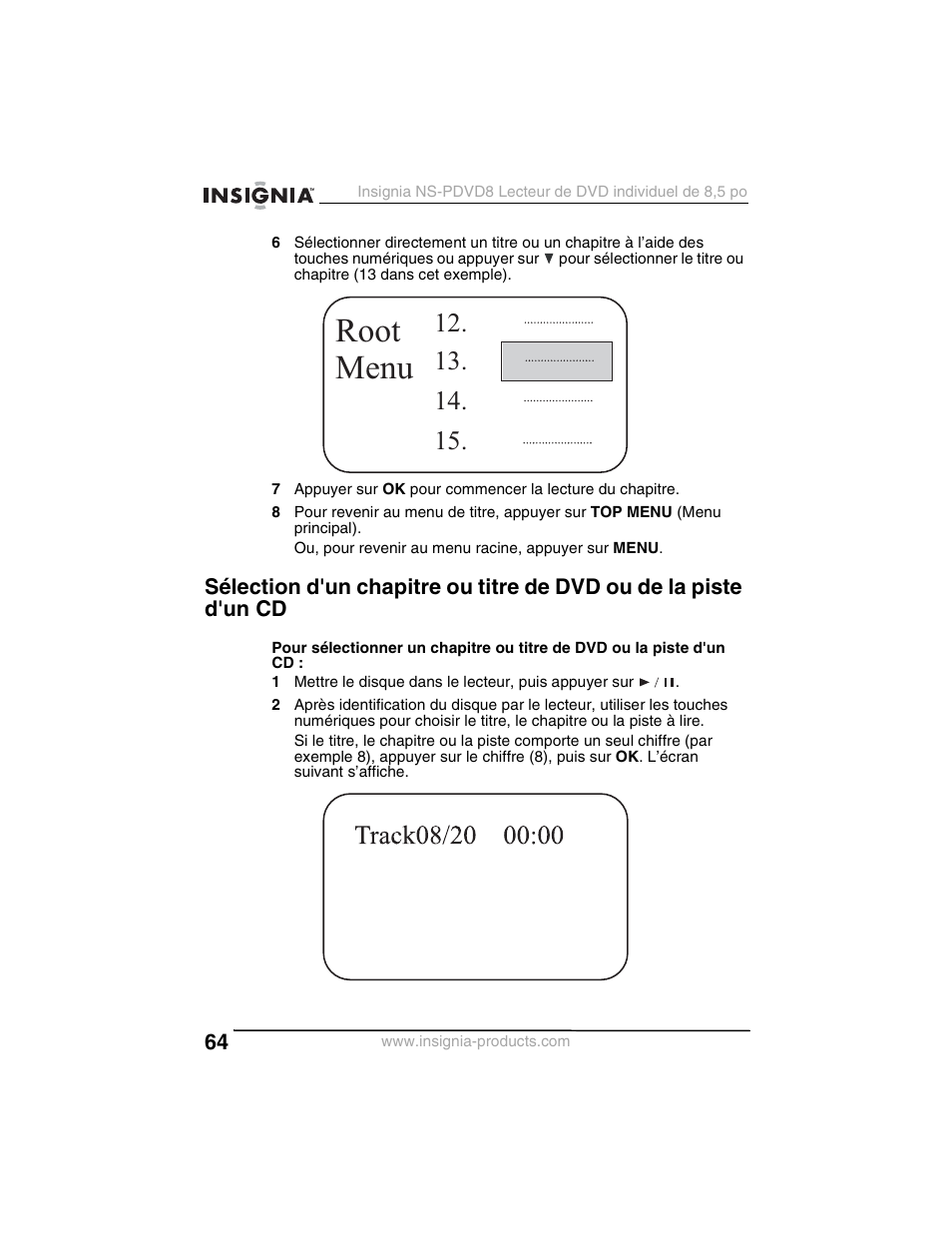 Root menu | Insignia NS-PDVD8 User Manual | Page 66 / 134