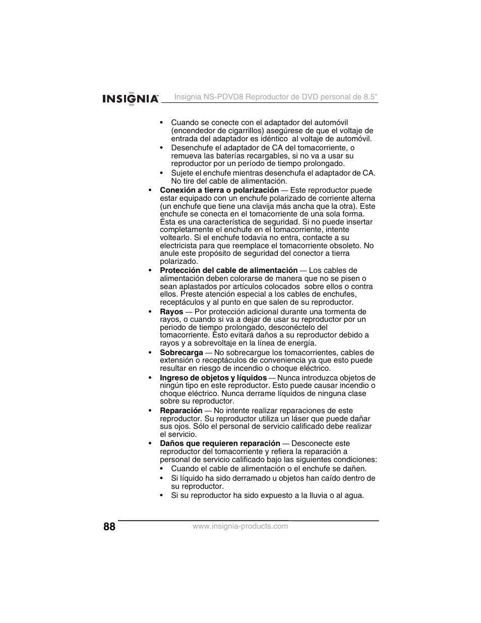 Insignia NS-PDVD8 User Manual | Page 90 / 134