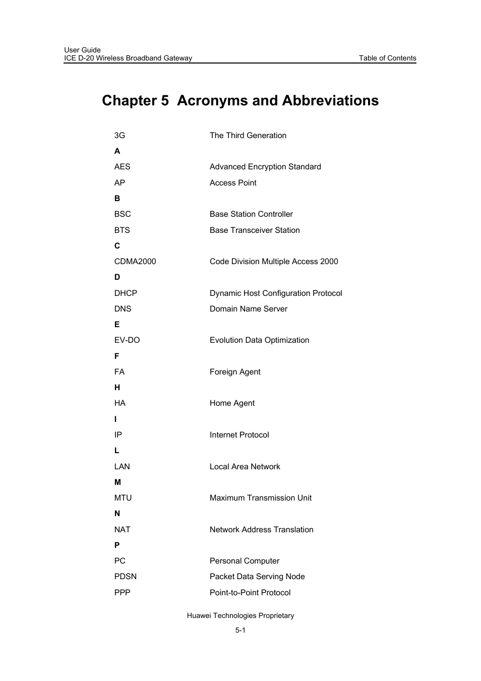 Chapter 5 acronyms and abbreviations, Chapter 5 acronyms and abbreviations -1 | Insignia ICE D-20 EC506 User Manual | Page 44 / 45
