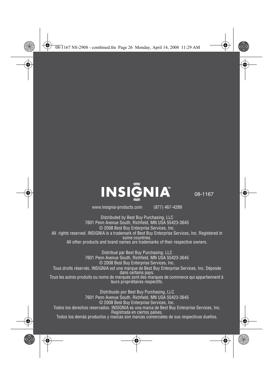 Insignia NS-2908 User Manual | Page 28 / 28