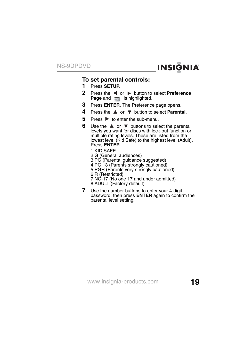 Insignia NS-9DPDVD User Manual | Page 21 / 100