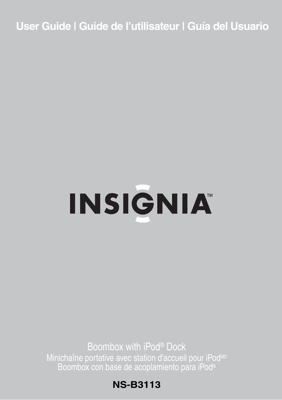 Insignia NS-B3113 User Manual | 84 pages