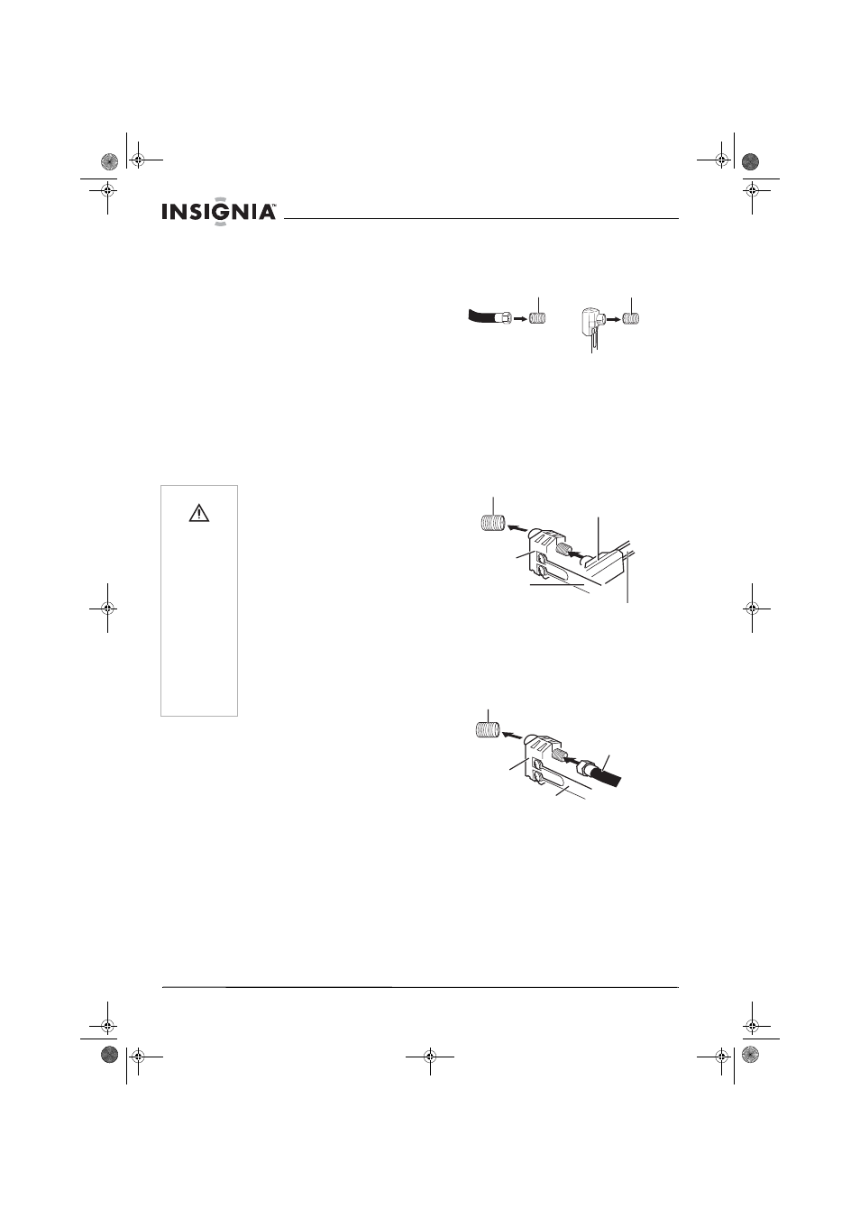 Source d’alimentation, Installation de l’appareil, Connexions | Prises d'antenne, Connexions à la télévision câblée | Insignia NS-30HTV User Manual | Page 32 / 88