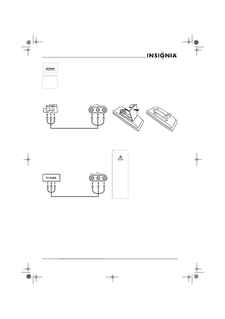 Piles de la télécommande, 3 fermer le couvercle du compartiment des piles | Insignia NS-30HTV User Manual | Page 35 / 88