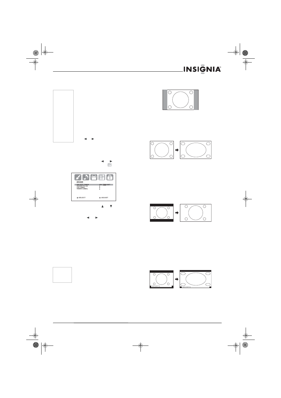 Réglage de la taille de l'image | Insignia NS-30HTV User Manual | Page 47 / 88